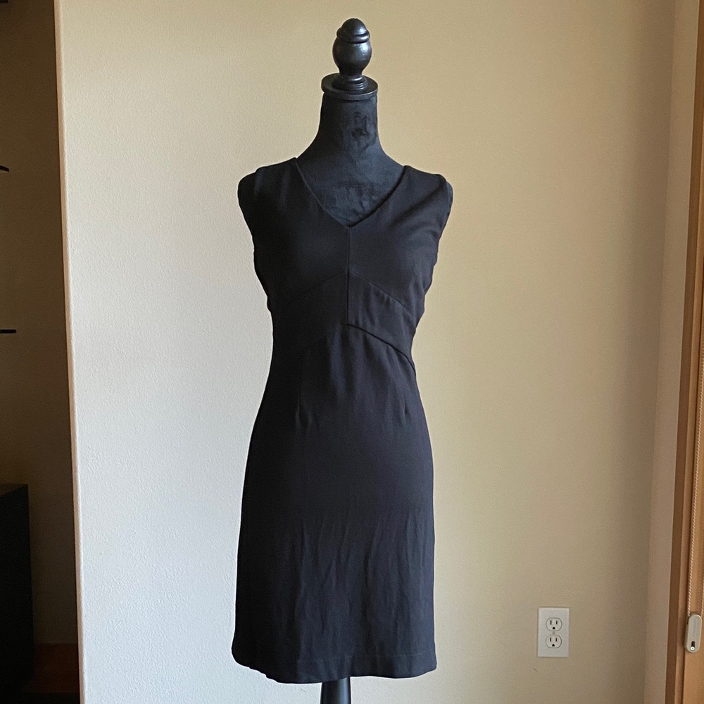 CAbi Elegant Black Sleeveless Mini Dress